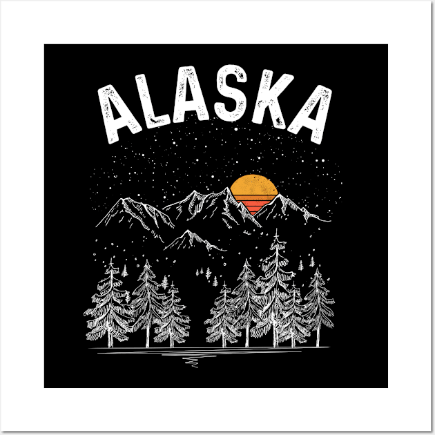 Vintage Retro Alaska State Wall Art by DanYoungOfficial